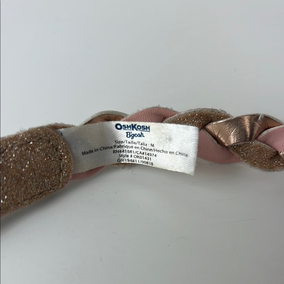 OSHKOSH Kids Braided Pink and Gold Belt - Picture 3 of 3